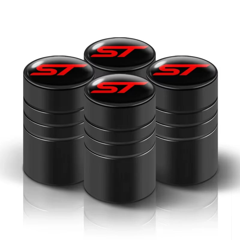 4Pcs Car-Styling ST Emblem Wheel Tire Valve Tyre Caps Case for FORD ST Focus X 2 3 Kuga MK2 MK4 FIESTA MONDEO Auto Accessories