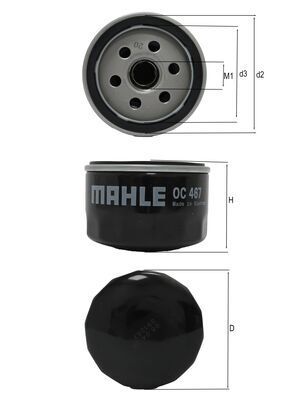 Filtro de aceite (Lubricación) MAHLE | OC 467