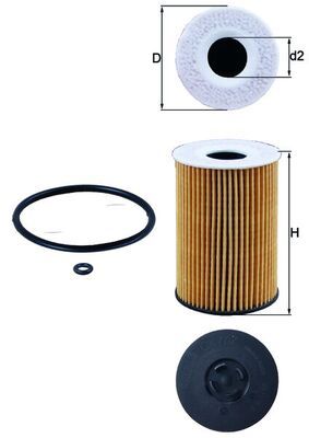 Filtro de aceite (Lubricación) MAHLE | OX 787D