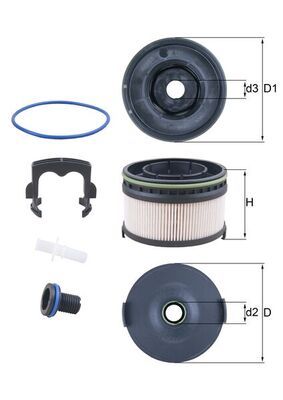 Filtro combustible (Alimentación de combustible) MAHLE | KX 568KIT