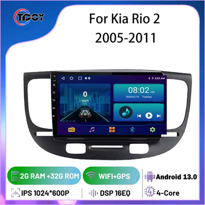 2Din Android Car Radio for Kia Rio 2 2005-2011 Autoradio Multimedia Automotive Carplay Android Auto Wireless Amplifier Car Video