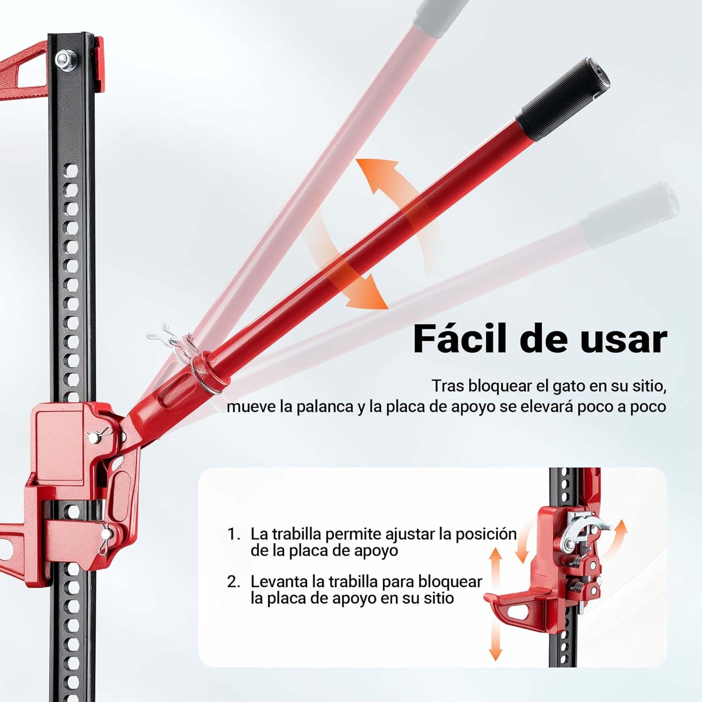 Wiltec Gato Hidráulico De 48 Pulgadas Hasta 3000 Kg, Máx. 105 Cm De Elevación, Offroad Farm Jack, Cabrestante Para Todoterrenos, SUV Y ATV