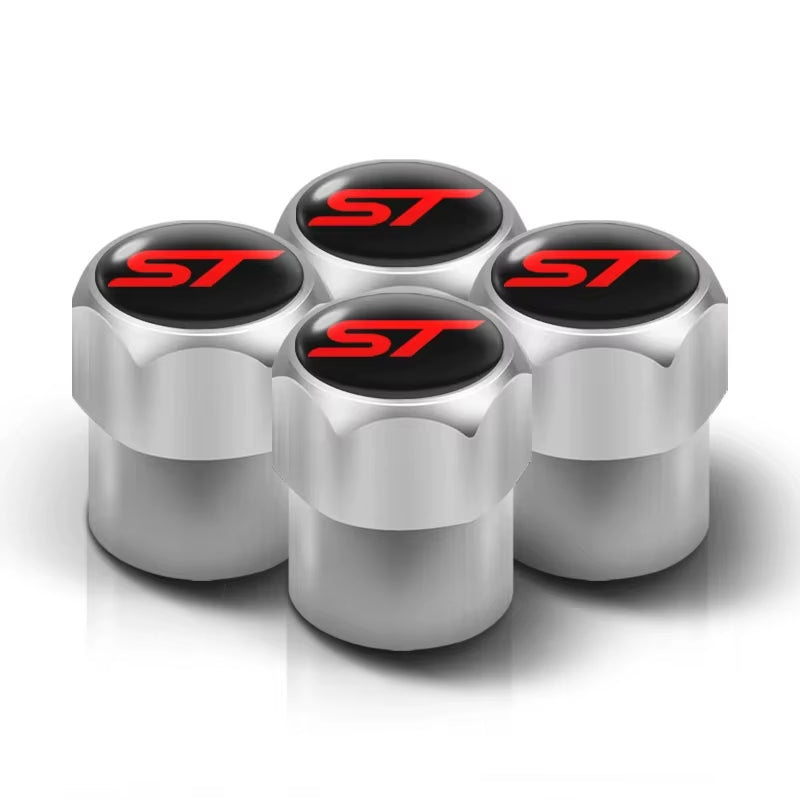 4Pcs Car-Styling ST Emblem Wheel Tire Valve Tyre Caps Case for FORD ST Focus X 2 3 Kuga MK2 MK4 FIESTA MONDEO Auto Accessories