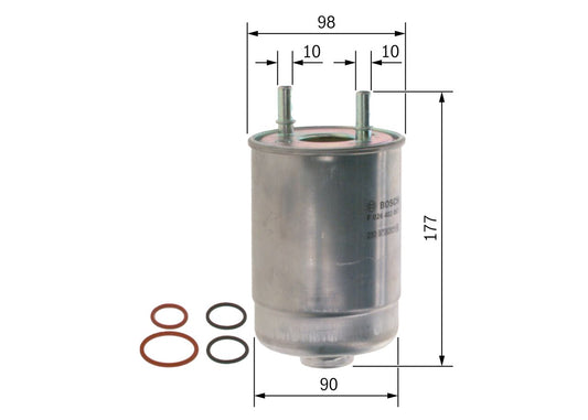 Filtro de Combustible BOSCH F 026 402 067 — Renault, Suzuki | Ø93x177mm
