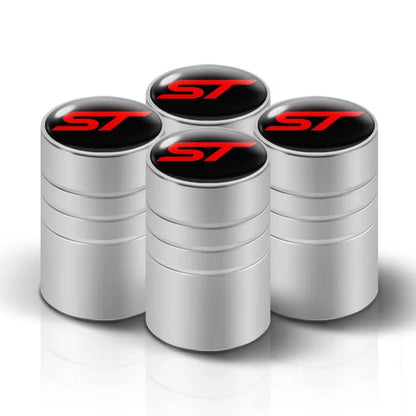 4Pcs Car-Styling ST Emblem Wheel Tire Valve Tyre Caps Case for FORD ST Focus X 2 3 Kuga MK2 MK4 FIESTA MONDEO Auto Accessories