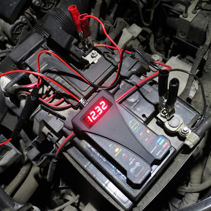 MP0514A-UK 12V Comprobador Digital De Batería Con Voltímetro Y Sistema De Carga Alternador Con Pantalla LCD E Indicador LED