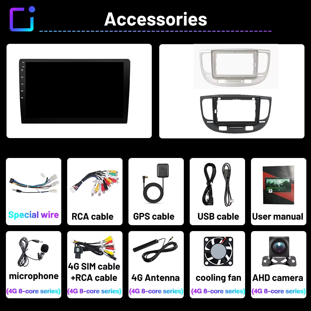 2Din Android Car Radio for Kia Rio 2 2005-2011 Autoradio Multimedia Automotive Carplay Android Auto Wireless Amplifier Car Video